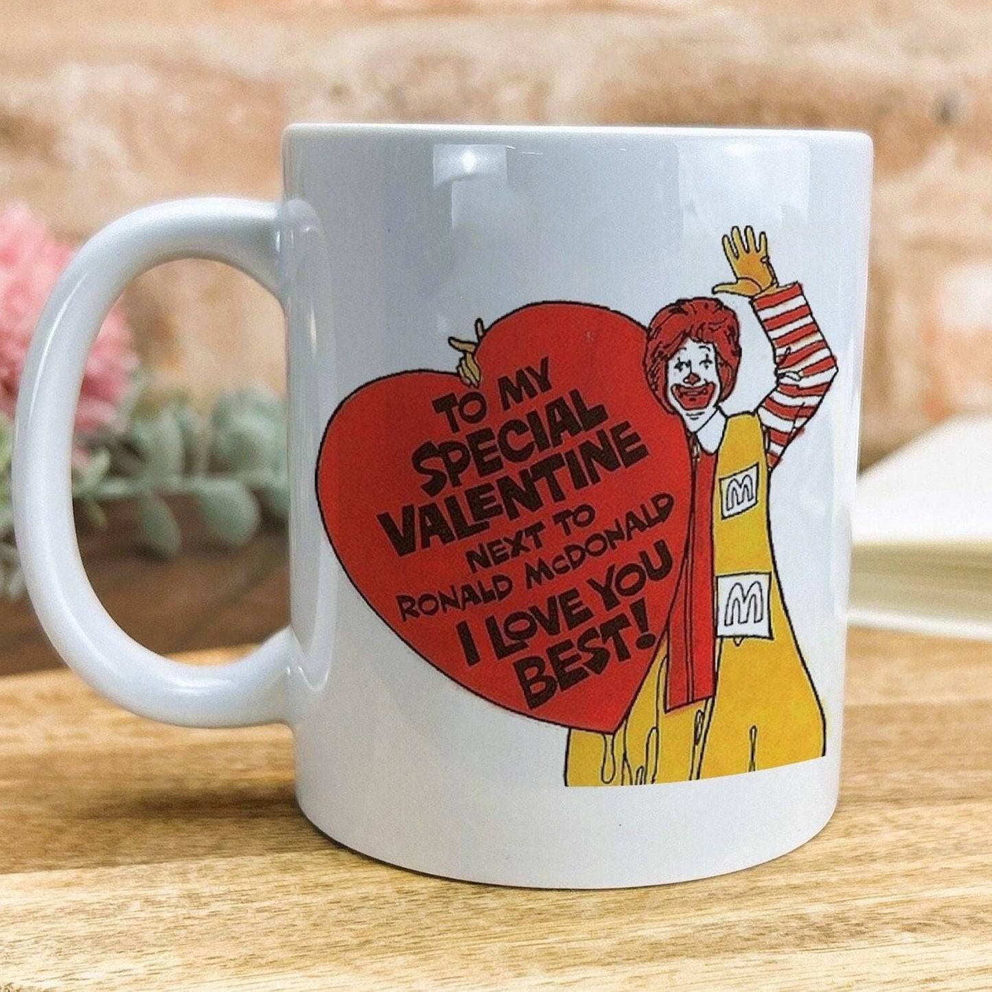 Ronald McDonalds Retro Valentine's Day Personalised Ceramic Mug