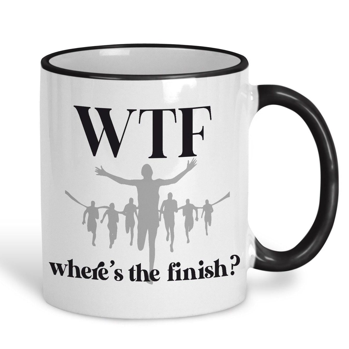 WTF Where's The Finish? Runner Run Personalised Sport Mug