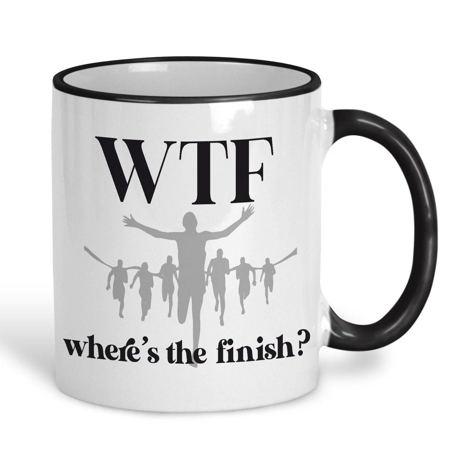 WTF Where's The Finish? Runner Run Personalised Sport Mug
