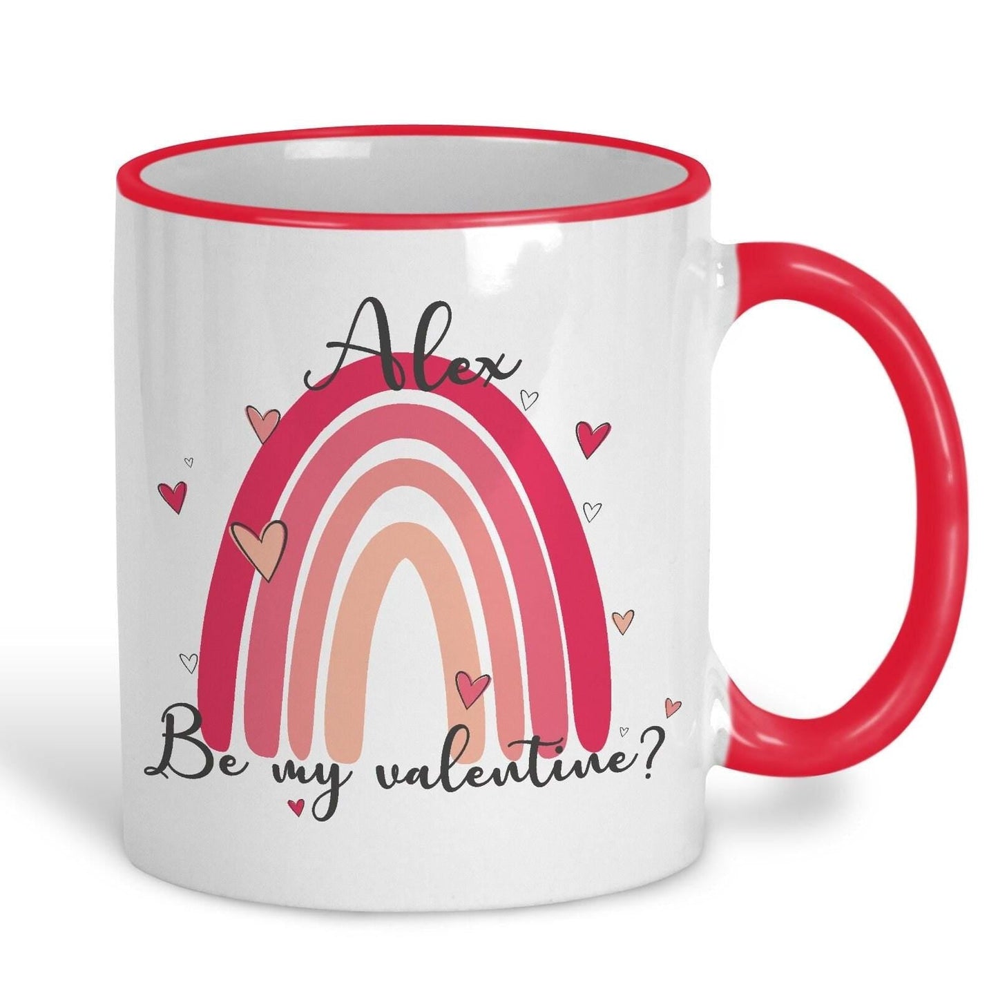 Be My Valentine Rainbow Personalised Valentine's Day Ceramic Mug