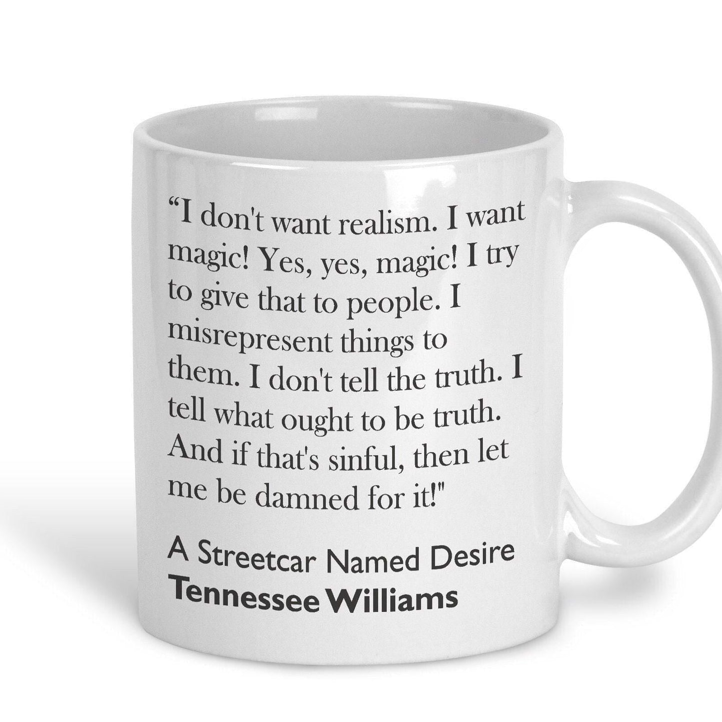Tennessee Williams Streetcar Named Desire Literary Quote Mug