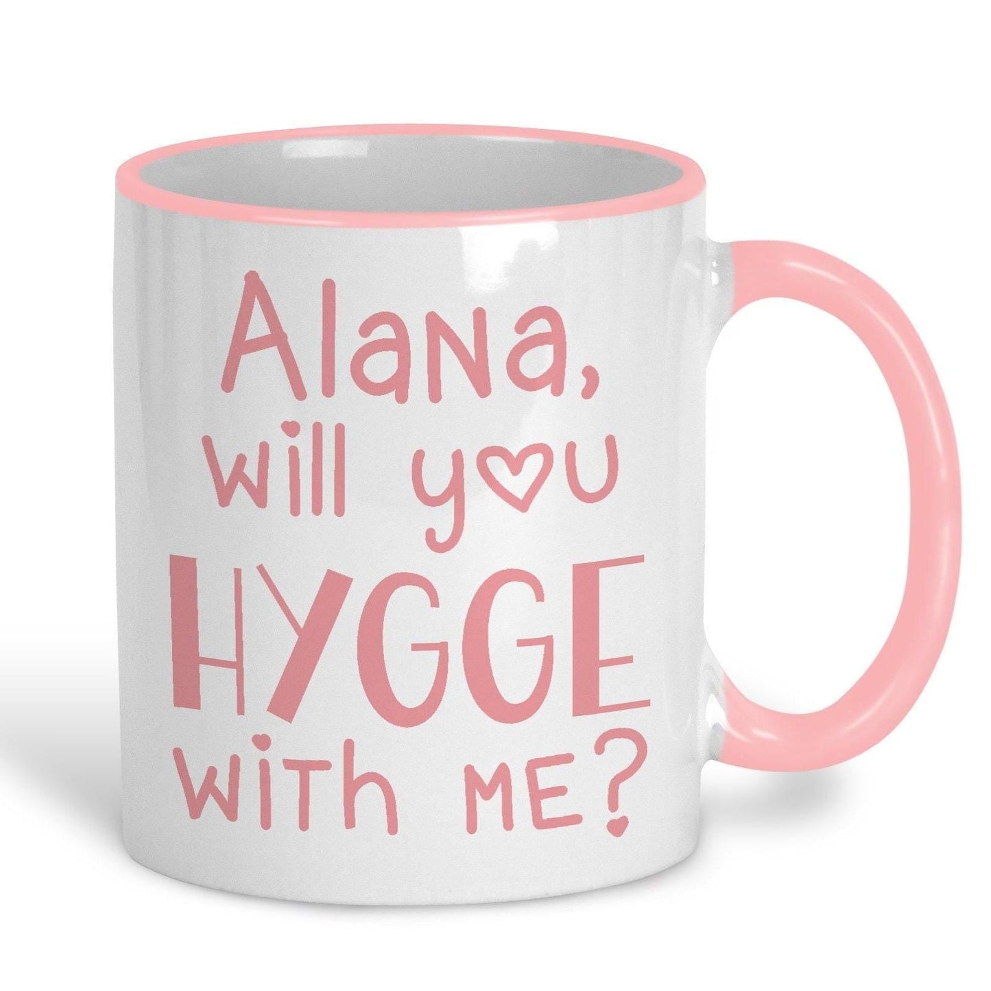 Will You Hygge With Me Cute Personalised Valentine's Day Ceramic Mug