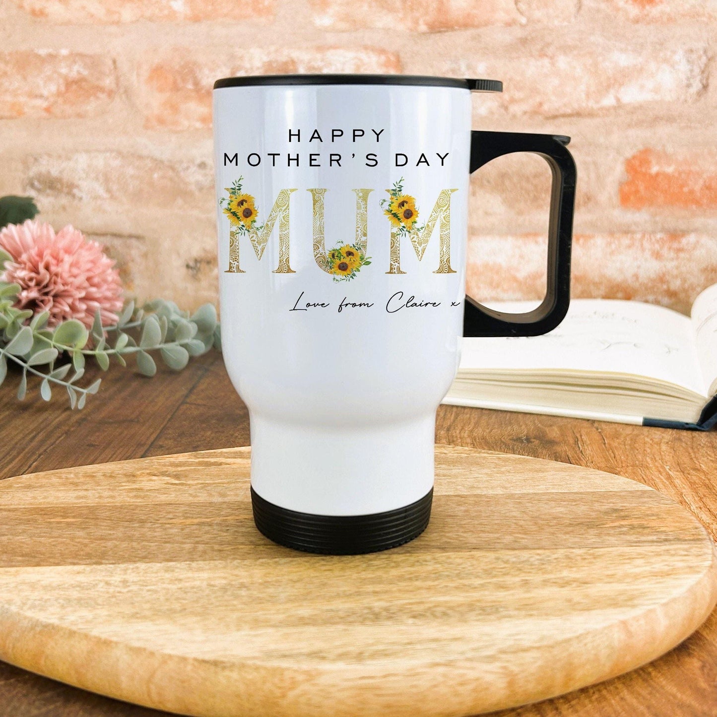 Sunflowers Mother's Day Travel Mug Personalised Gift