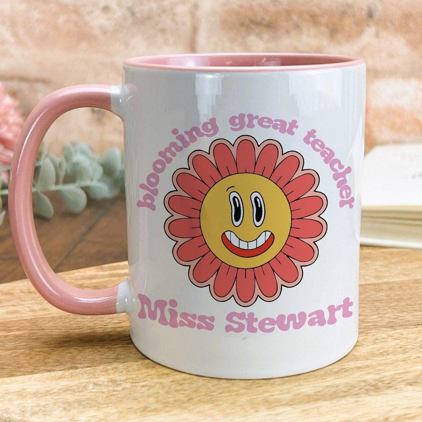 Blooming Great Teacher Flower Personalised Ceramic Mug