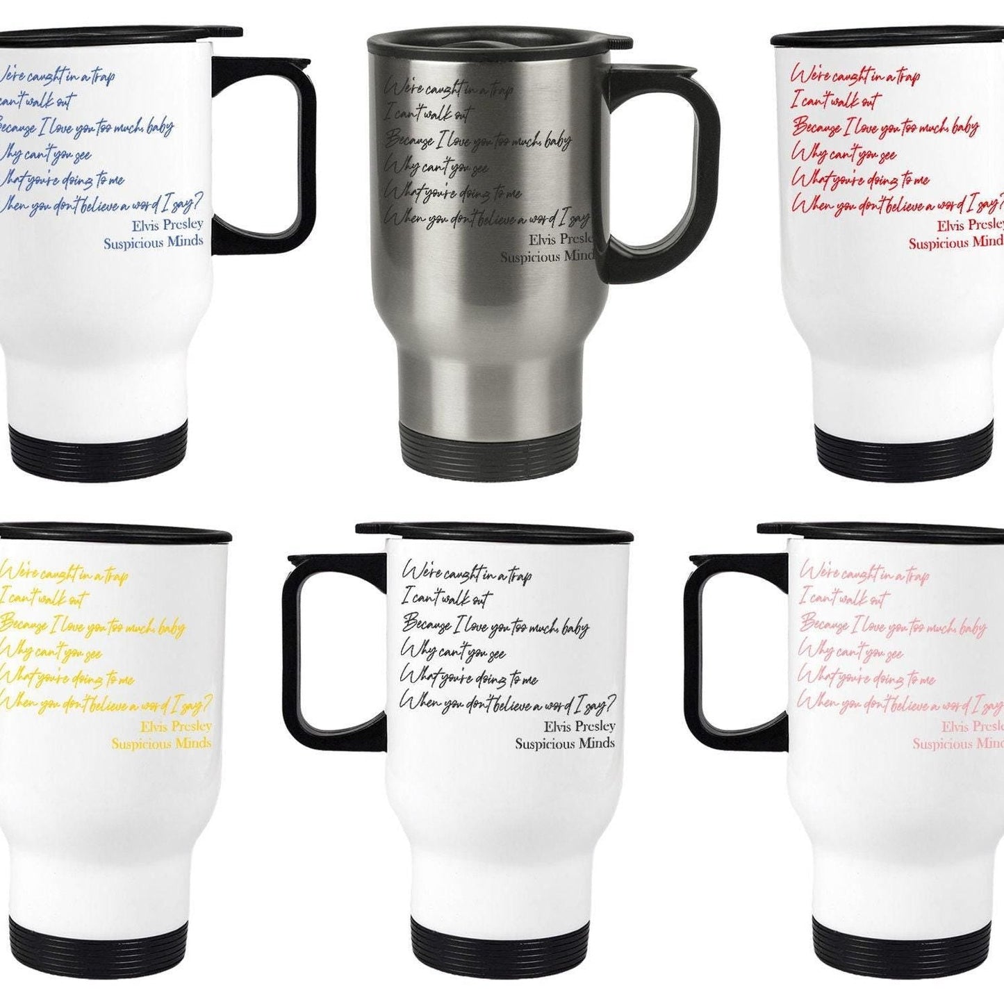 Elvis Presley Suspicious Minds Music Travel Mug Personalised Gift