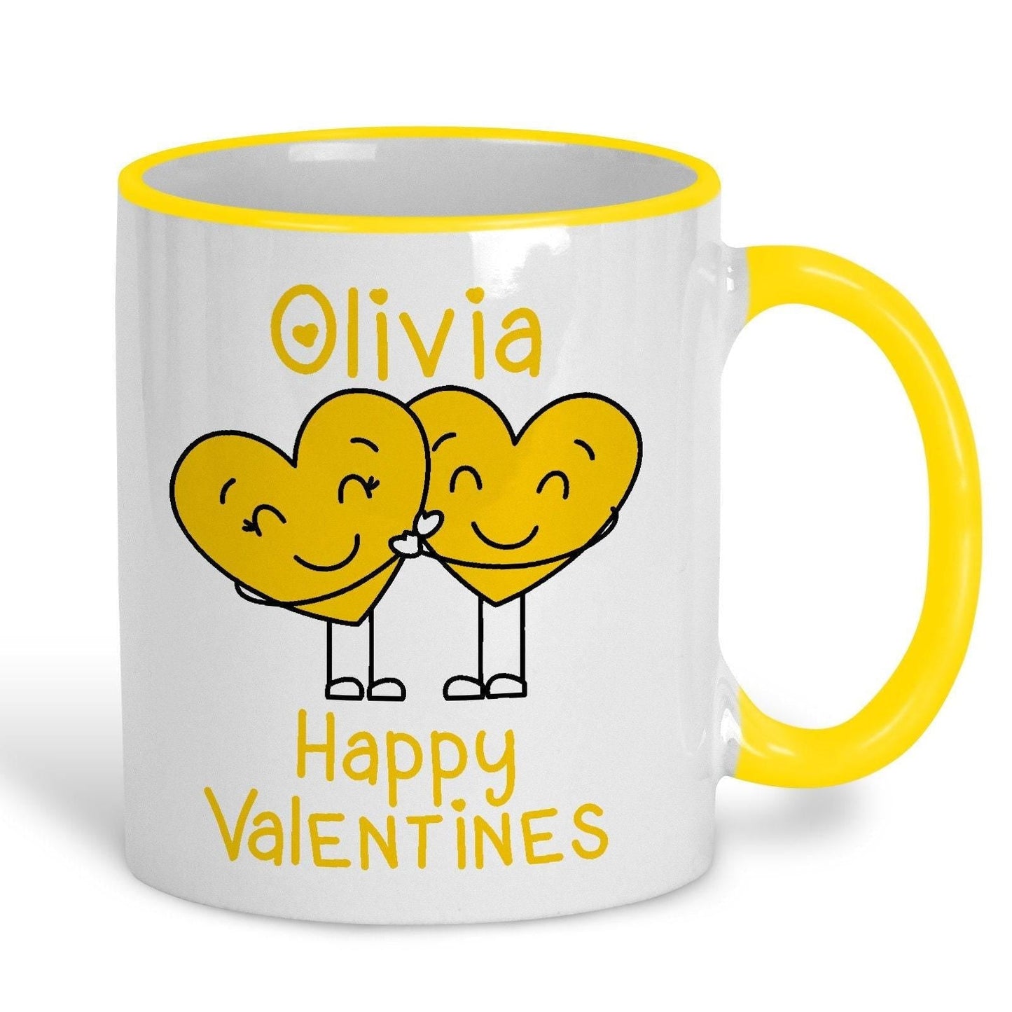 Happy Valentines Hearts Couple Cute Personalised Valentine's Day Ceramic Mug