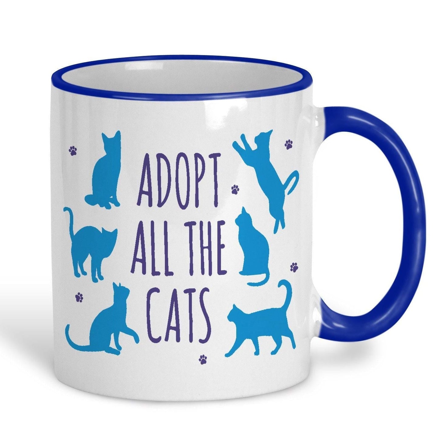 Adopt All The Cats Personalised Cat Lover Ceramic Mug