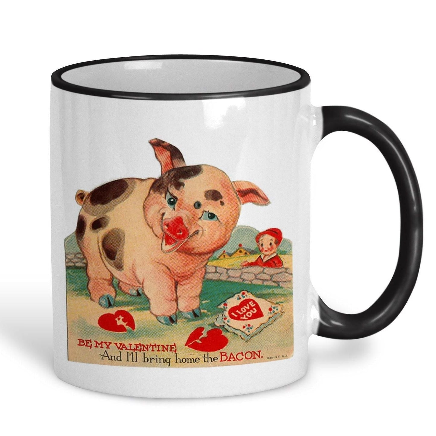 I'll Bring Home The Bacon Valentine's Day Mug Retro Design