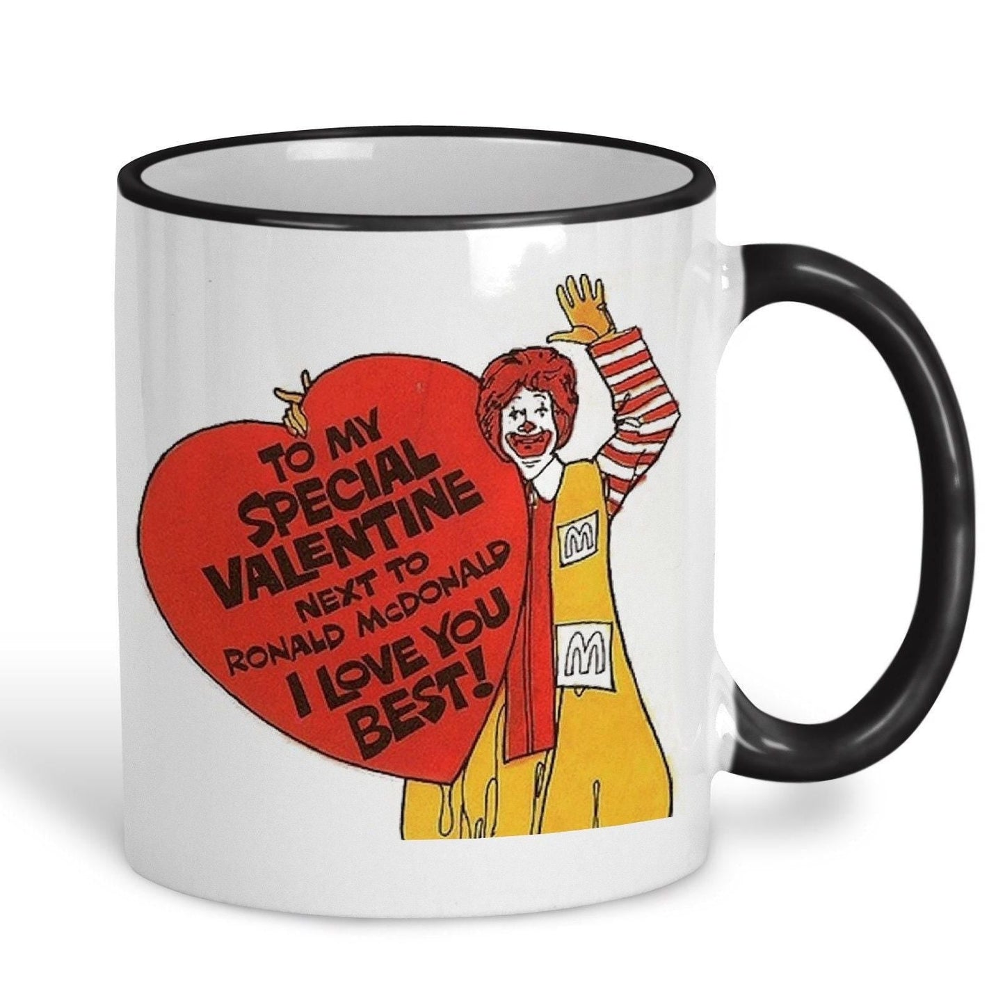Ronald McDonalds Retro Valentine's Day Personalised Ceramic Mug