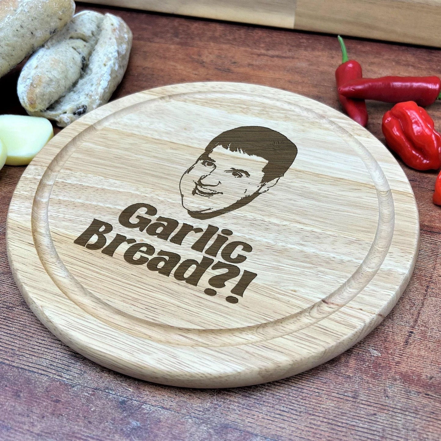 Peter Kay Garlic Bread Quote - Manchester Dialect - Chopping Board