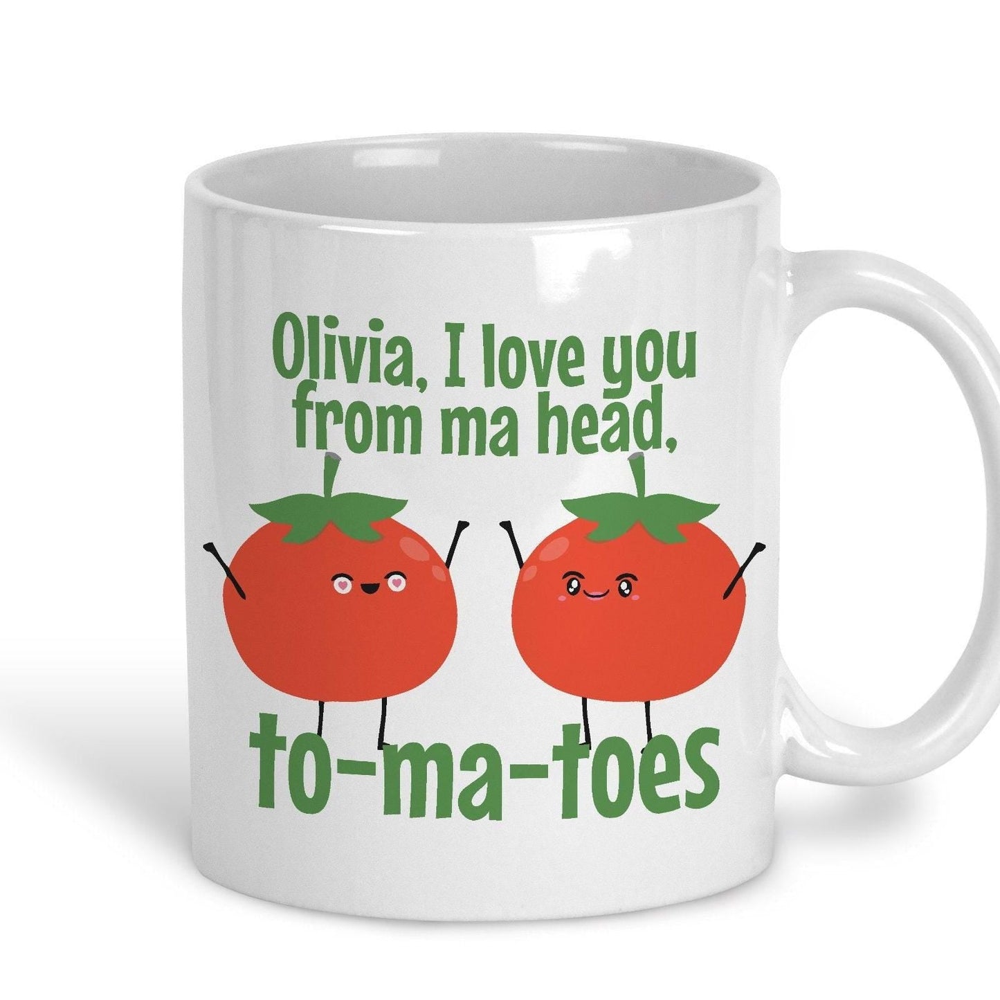 Love You Tomato Personalised Mug Valentine's Day Boyfriend Girlfriend Gift Partner Love