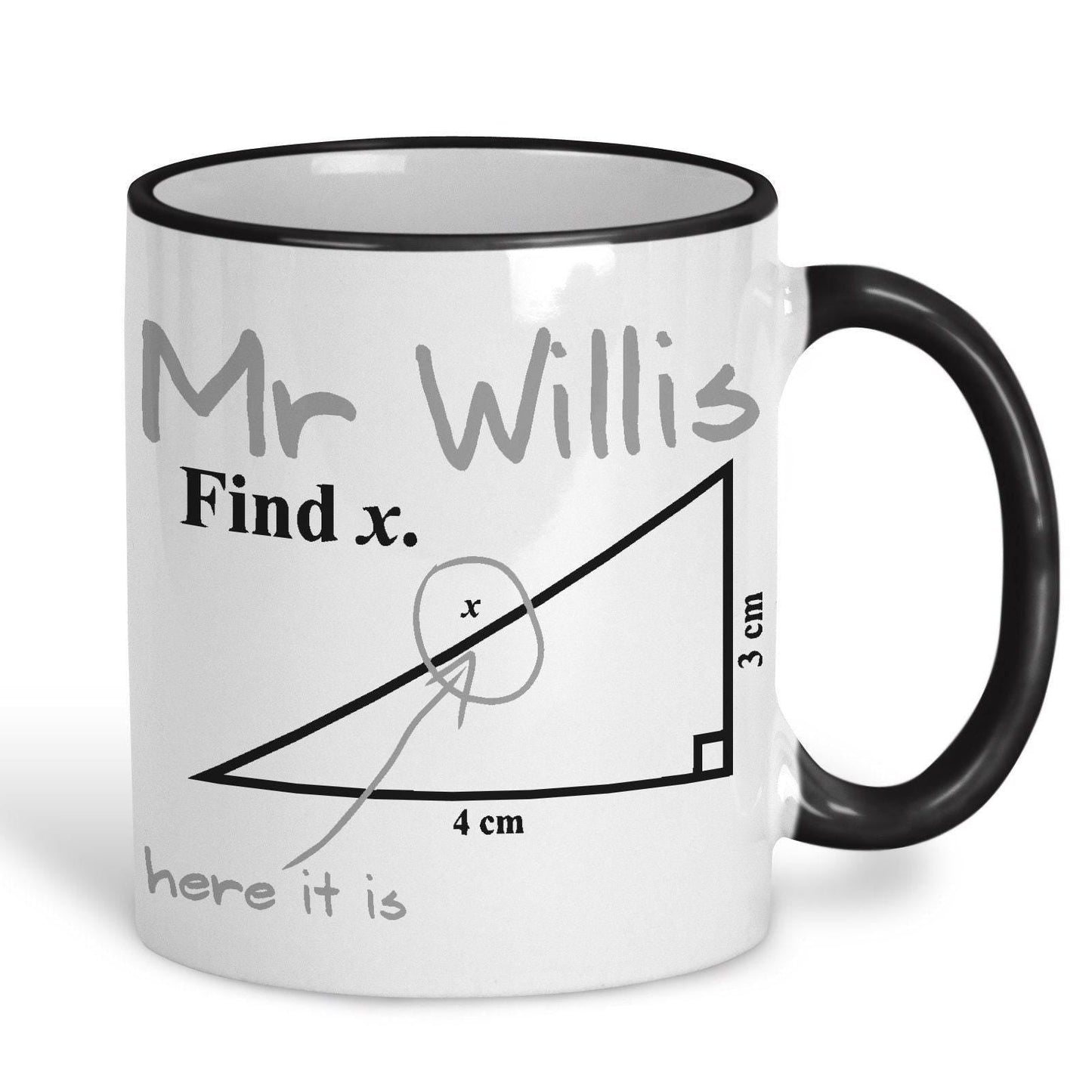 Find X Triangle Exam Question Maths Teacher Personalised Ceramic Mug