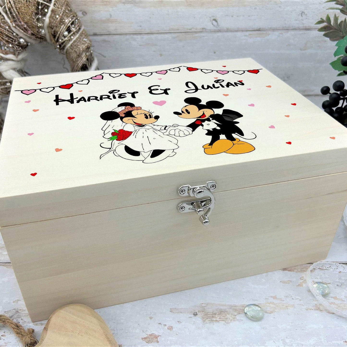 Mickey Minnie Disney Wedding Box Personalised Wedding Gift