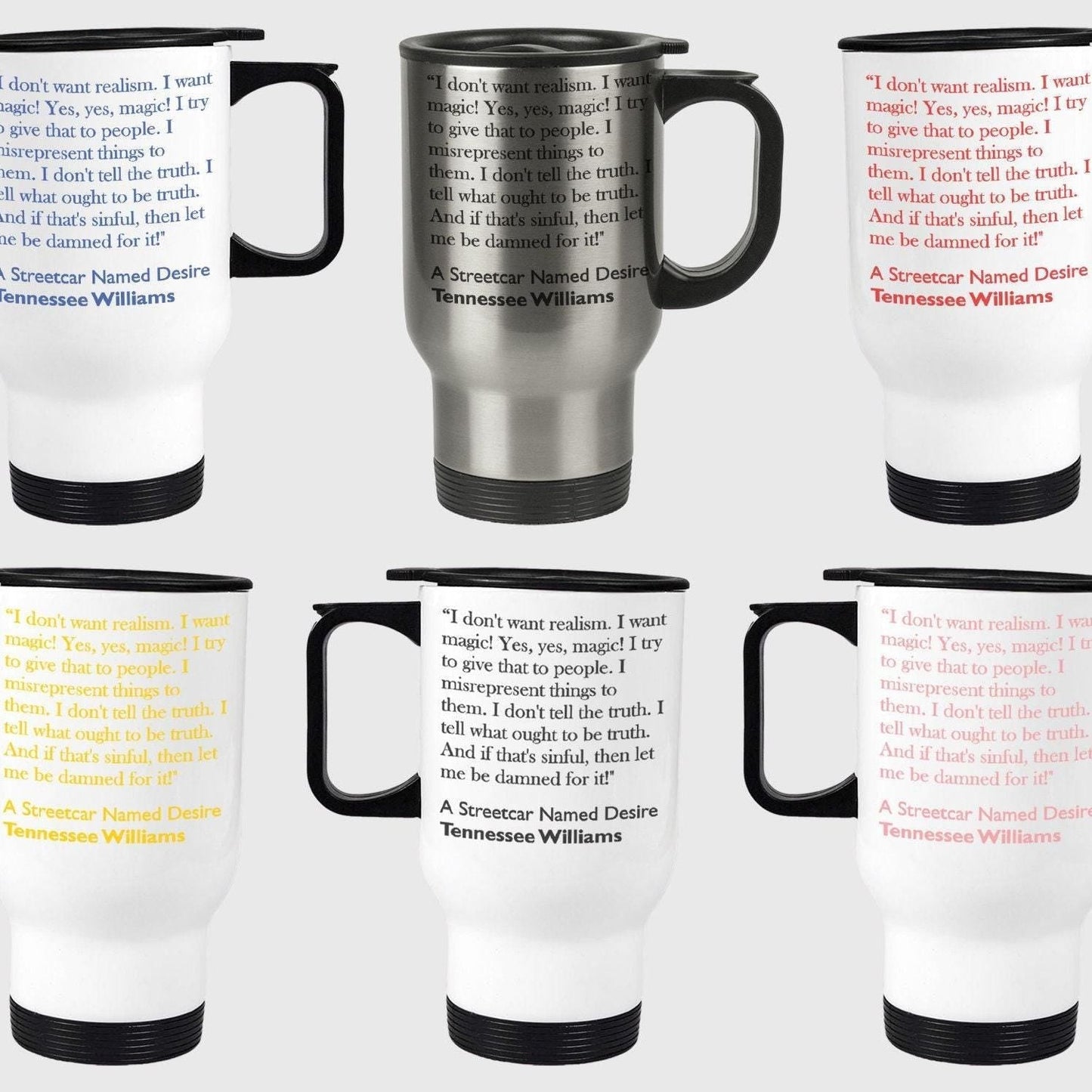 Tennessee Williams Streetcar Named Desire Literary Quote Travel Mug