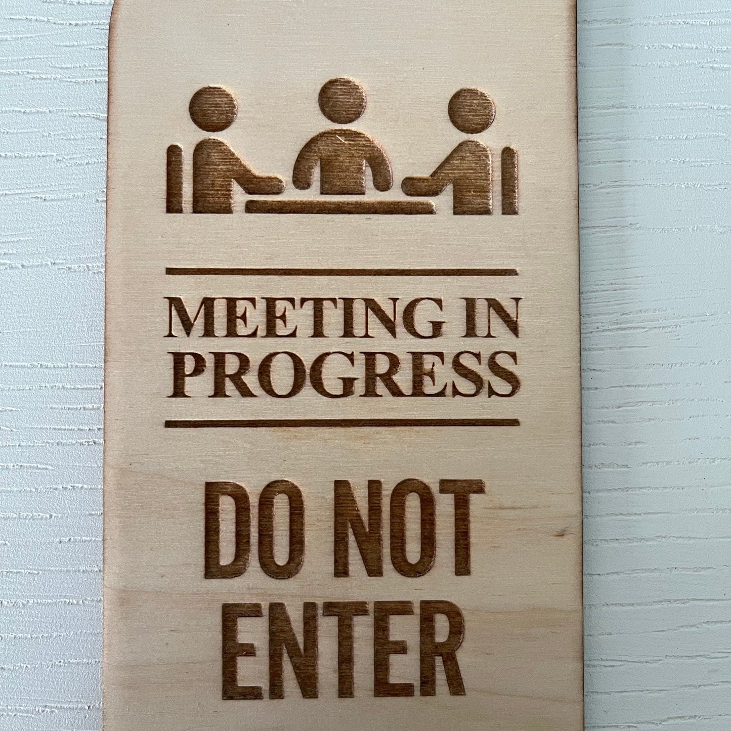 Meeting in Progress Do Not Disturb Engraved Wooden Door Hanger Working From Home Gift Office Christmas Gift Birthday Present