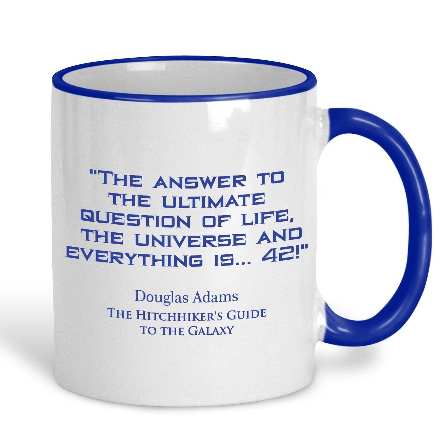 Hitchhiker's Guide to the Galaxy Douglas Adams Book Quote "Everything is 42" Classic Literature Mug