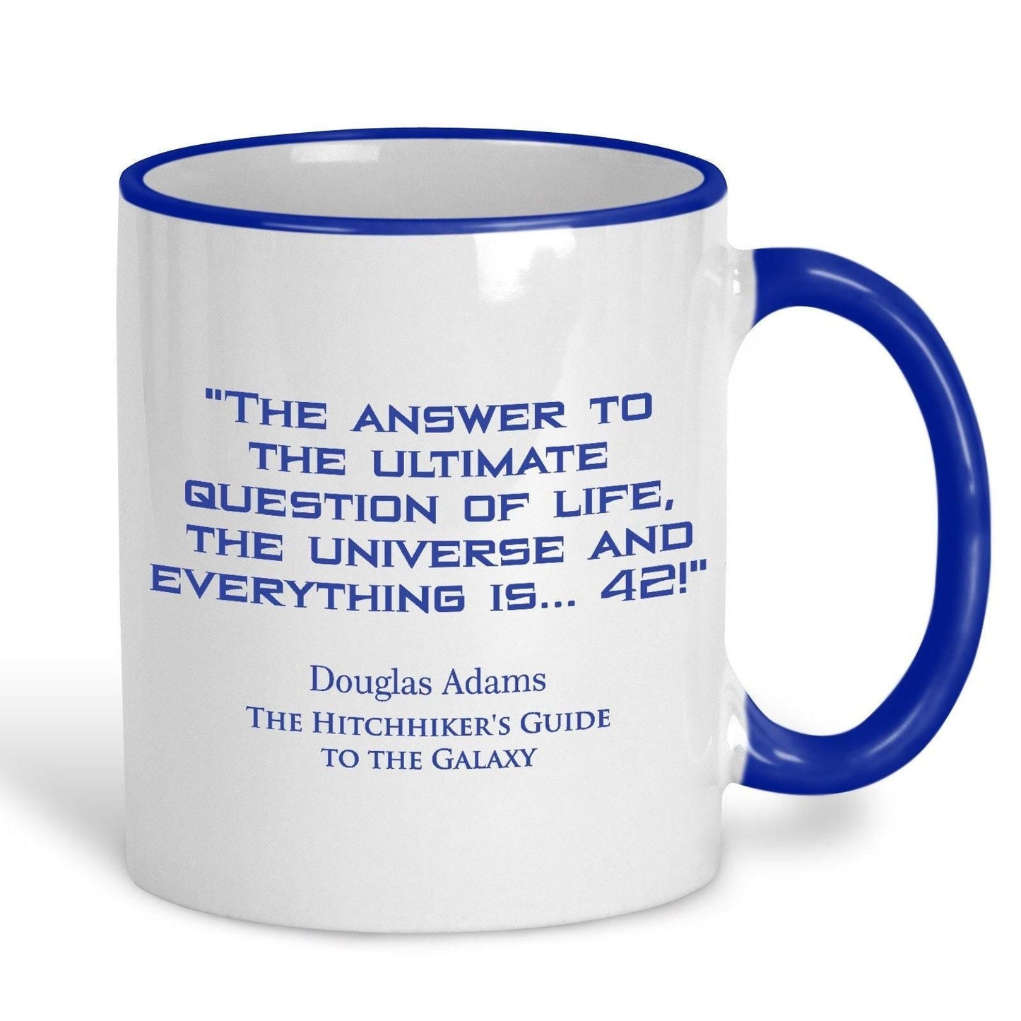 Hitchhiker's Guide to the Galaxy Douglas Adams Book Quote "Everything is 42" Classic Literature Mug