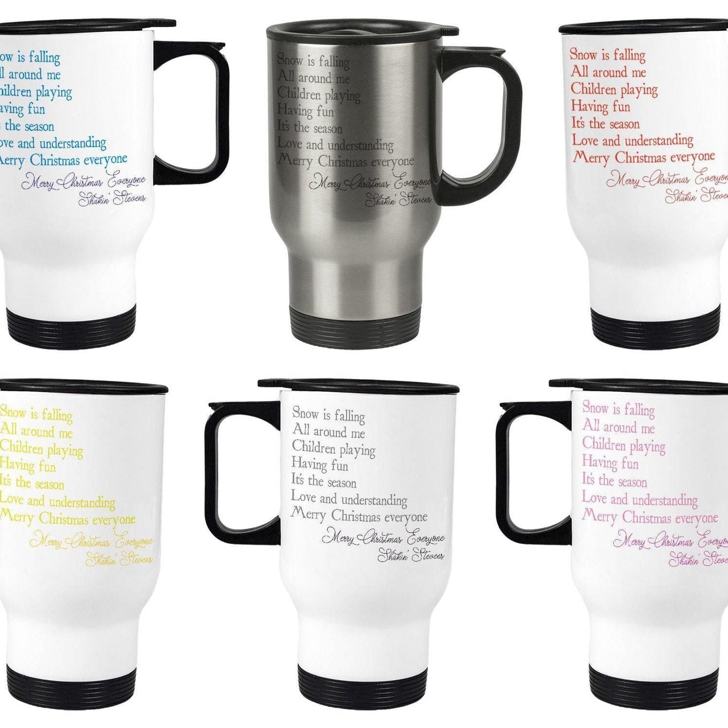 Merry Christmas Everyone Shakin' Stevens Christmas Song Lyrics Travel Mug