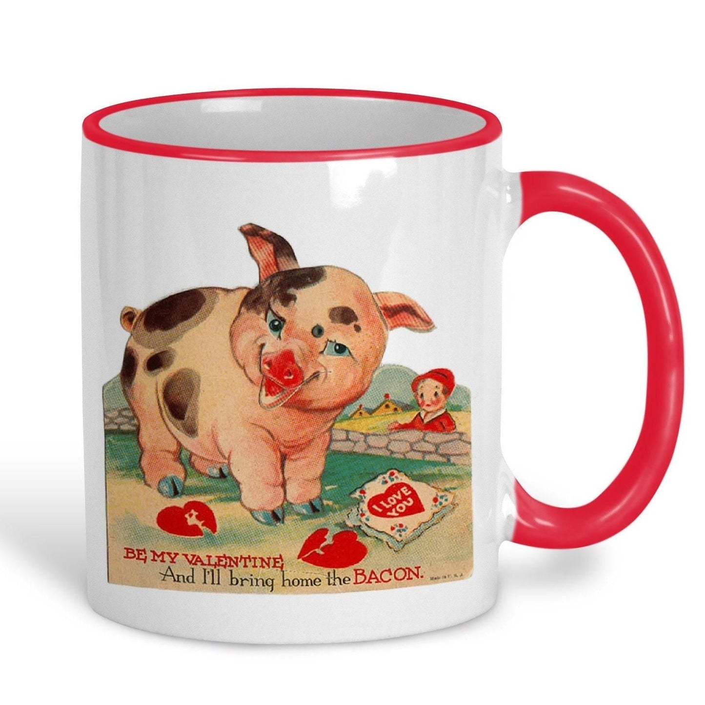 I'll Bring Home The Bacon Valentine's Day Mug Retro Design
