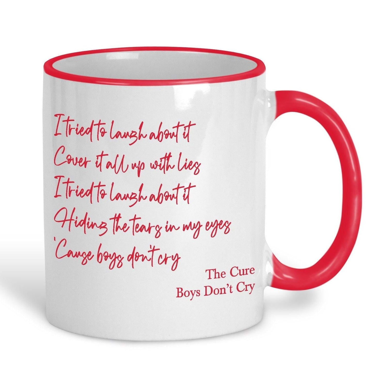 The Cure Boys Don't Cry Mug Music Lyrics Personalised Ceramic Mug