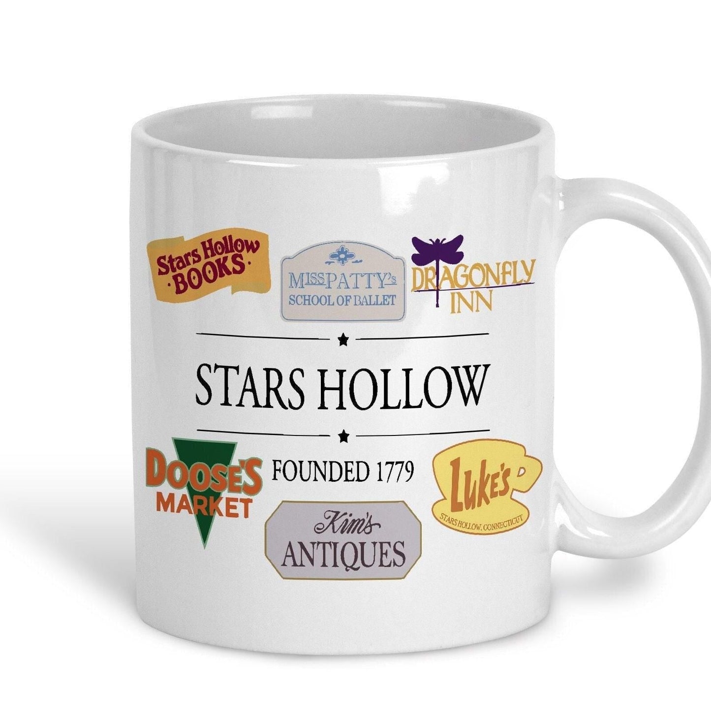 Stars Hollow Business Signs Gilmore Girls TV Show Ceramic Mug