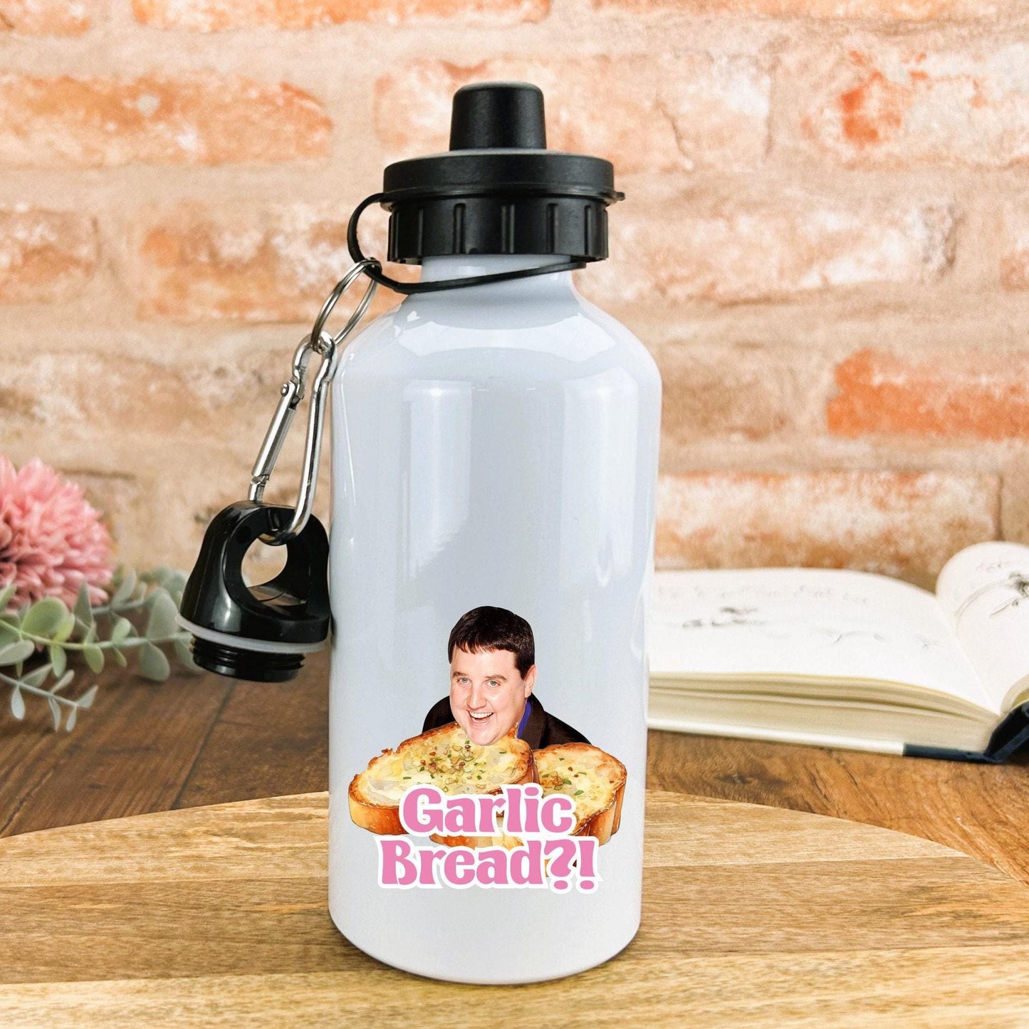 Peter Kay Garlic Bread Quote - Personalised Water Bottle