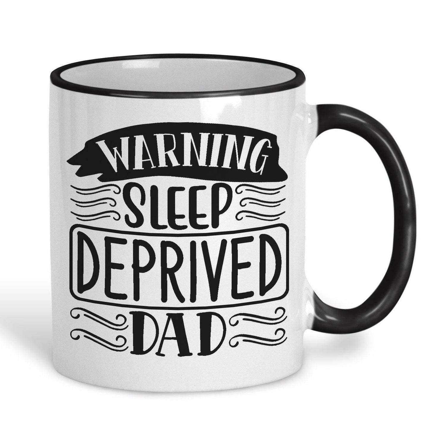 Warning Sleep Deprived Dad Father's Day Personalised Mug