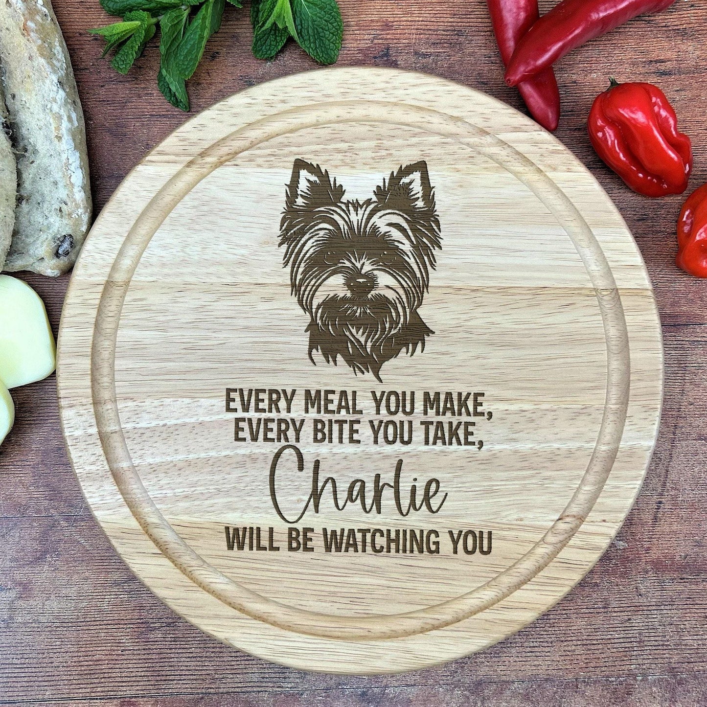 Yorkshire Terrier Dog - Personalised Chopping Board