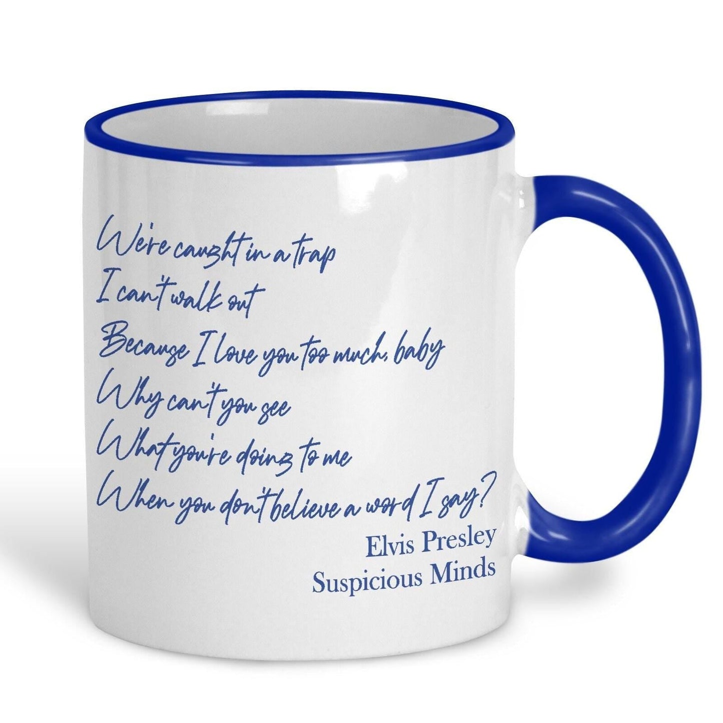 Elvis Presley Suspicious Minds Music Lyrics Personalised Ceramic Mug