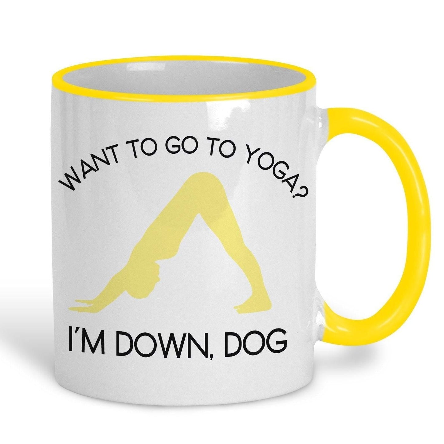 I'm Down, Dog White Yoga Personalised Coffee Tea Mug