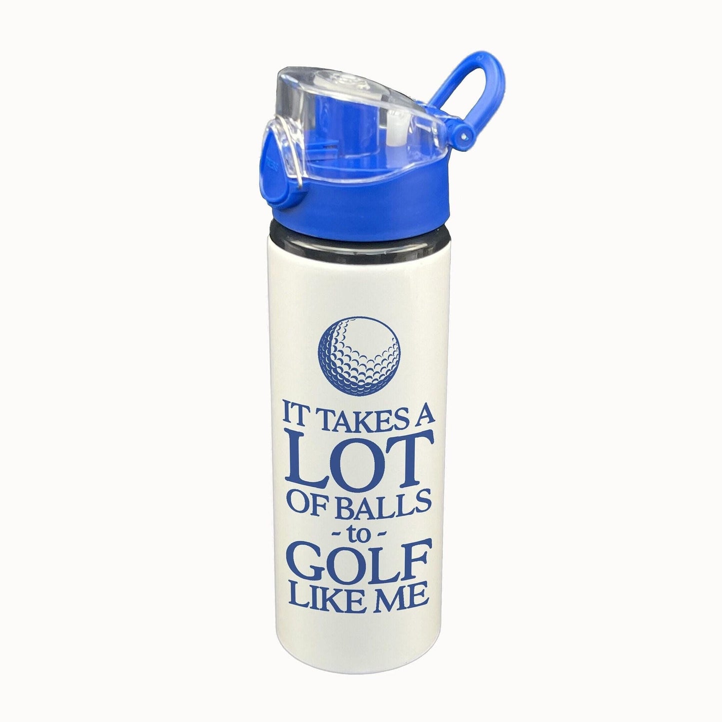 It Takes A Lot Of Balls To Golf Like Me Exercise Training Gift Hydration Gym Fitness Flip Cap Water Bottle