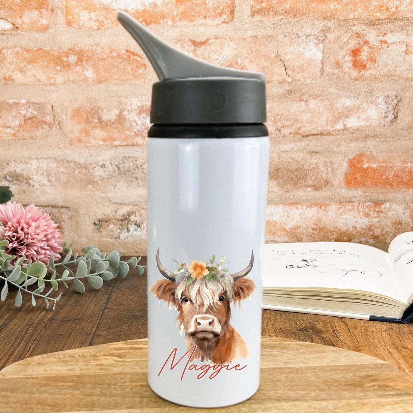 Highland Cow - Scotland Scottish Dialect - Personalised Water Bottle