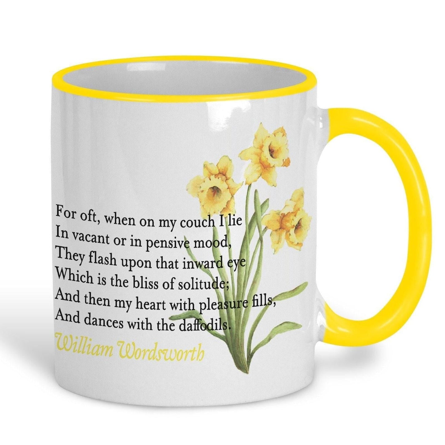 William Wordsworth Daffodils I Wandered Lonely as a Cloud Poetry Quote Mug E
