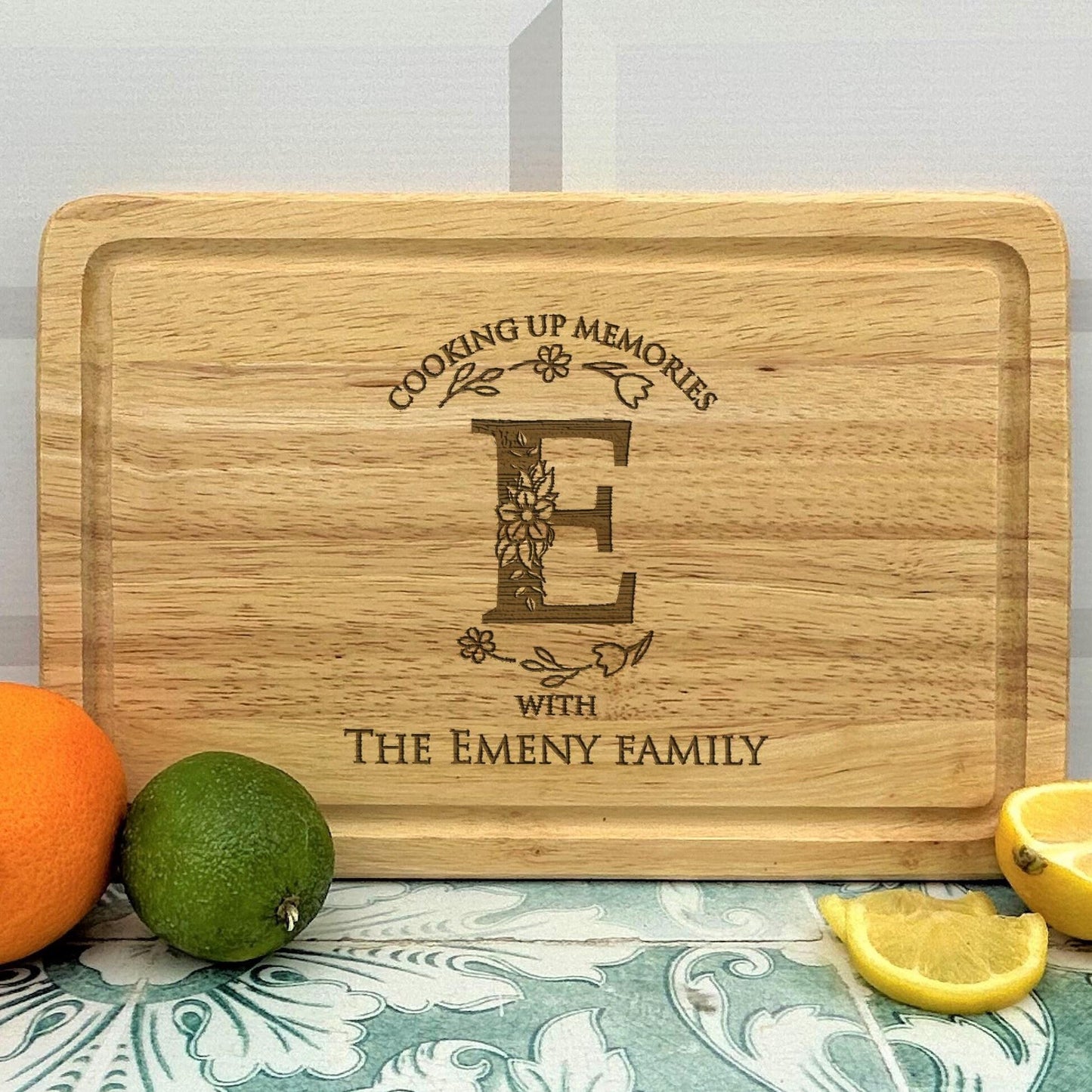 Cooking Up Memories Family Monogram Chopping Board - Personalised Gift