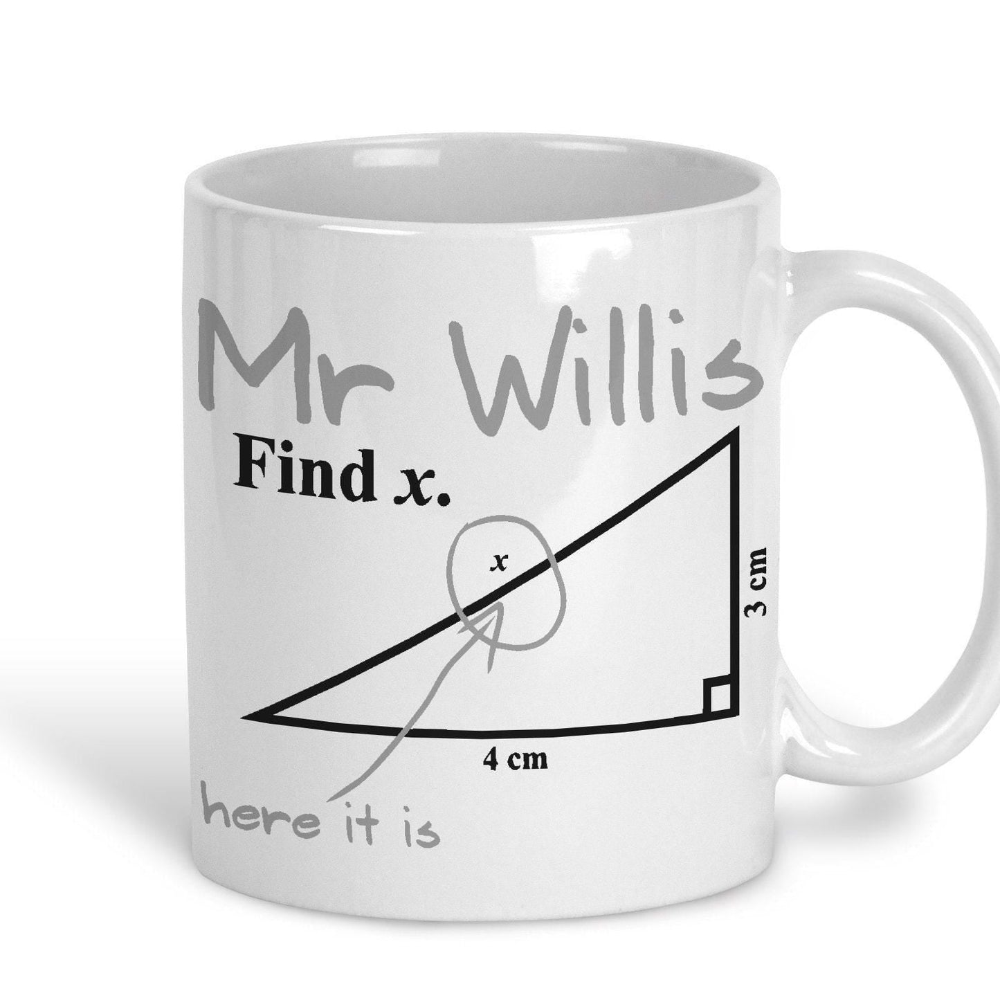Find X Triangle Exam Question Maths Teacher Personalised Ceramic Mug