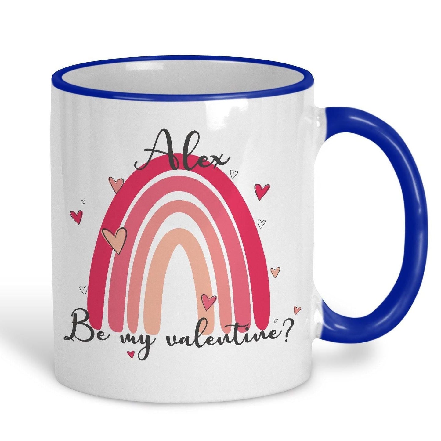 Be My Valentine Rainbow Personalised Valentine's Day Ceramic Mug