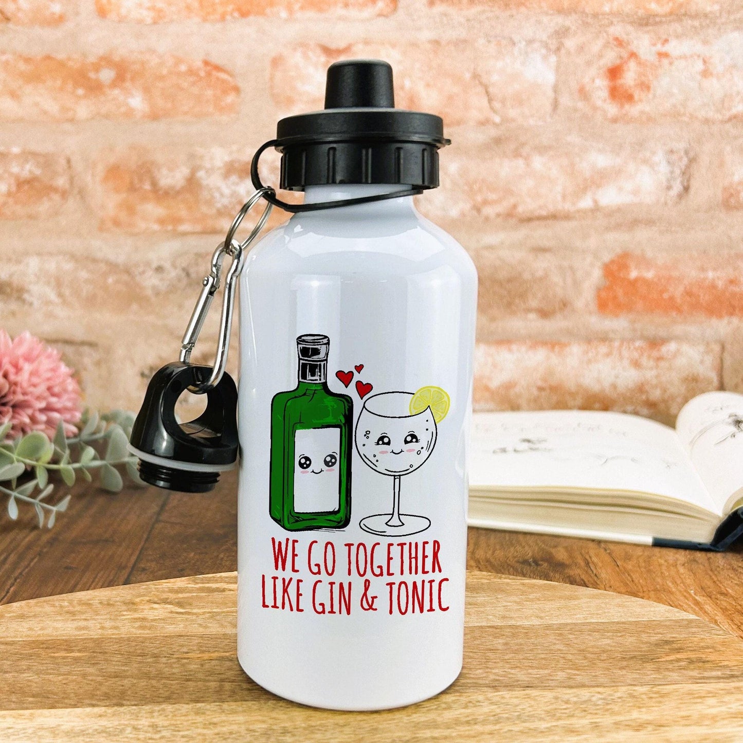 Gin & Tonic We Go Together Funny Personalised Water Bottle Valentine's Day Gift
