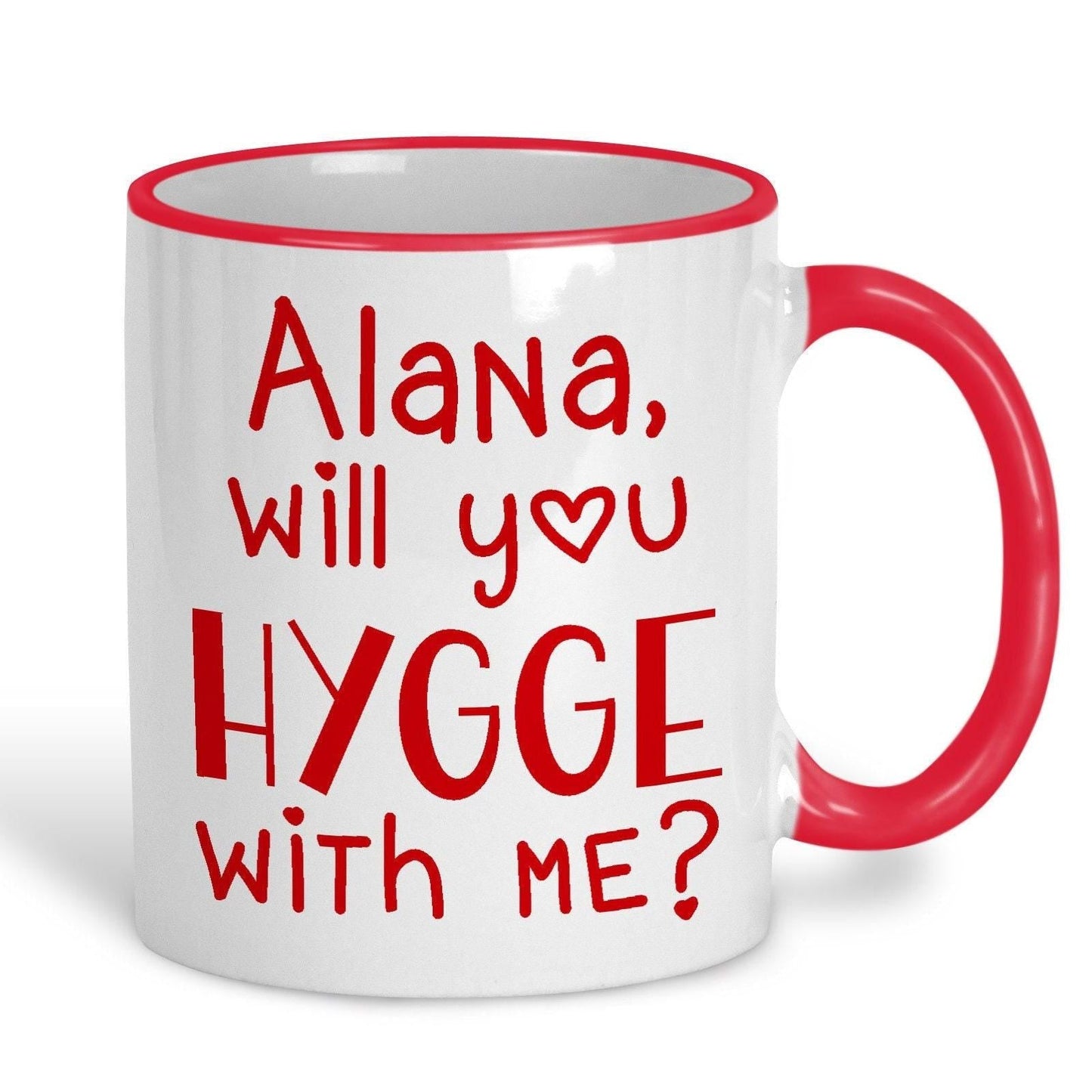 Will You Hygge With Me Cute Personalised Valentine's Day Ceramic Mug