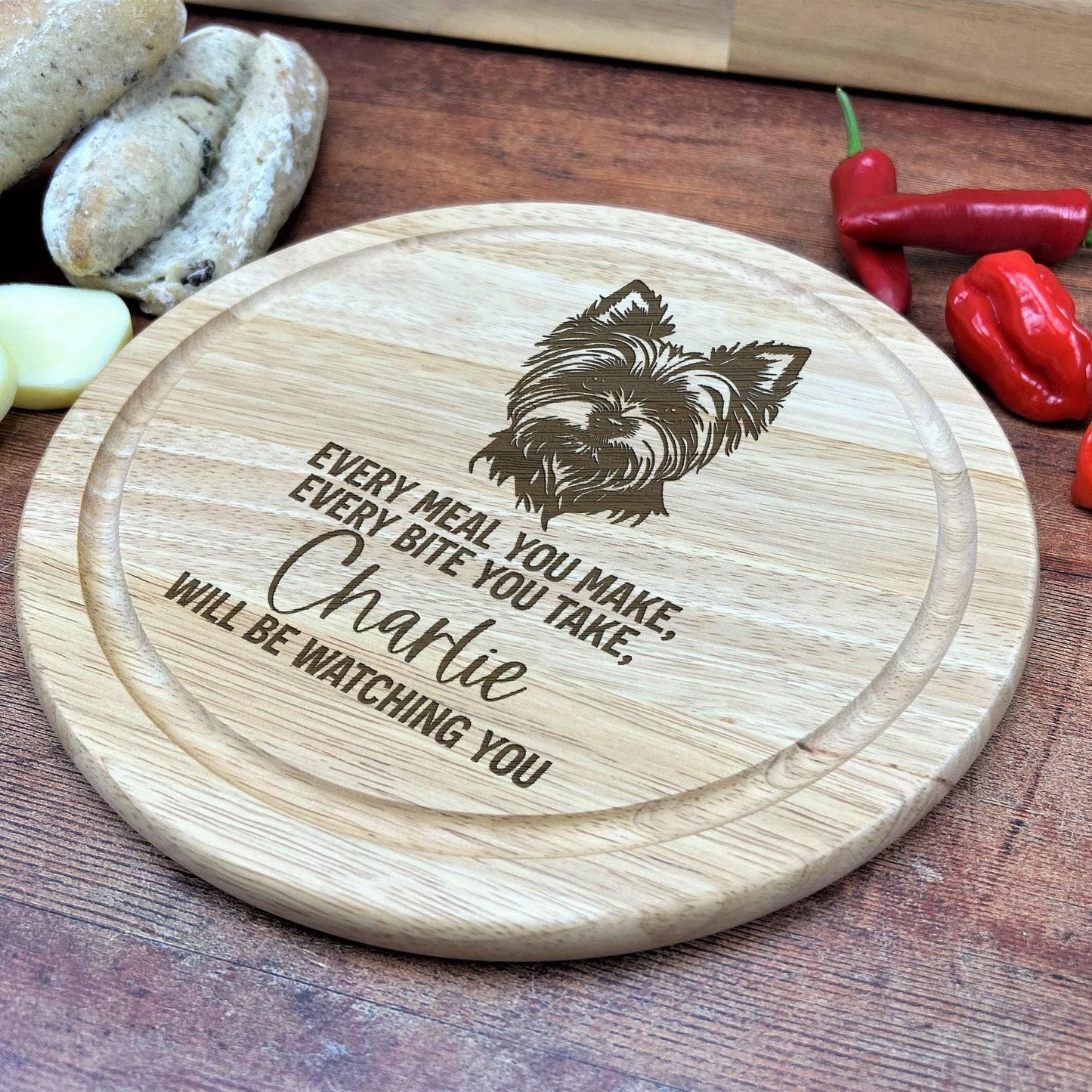 Yorkshire Terrier Dog - Personalised Chopping Board