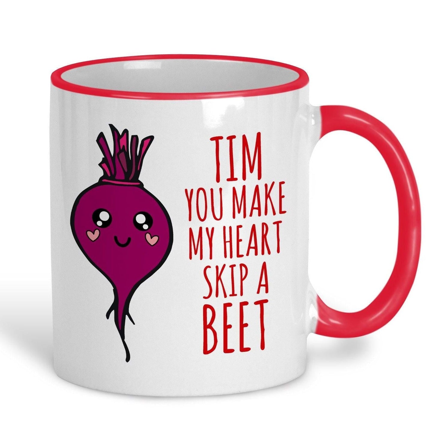 Beetroot Heart Skip A Beet Beat Funny Personalised Mug Valentine's Day Boyfriend Girlfriend Gift Partner