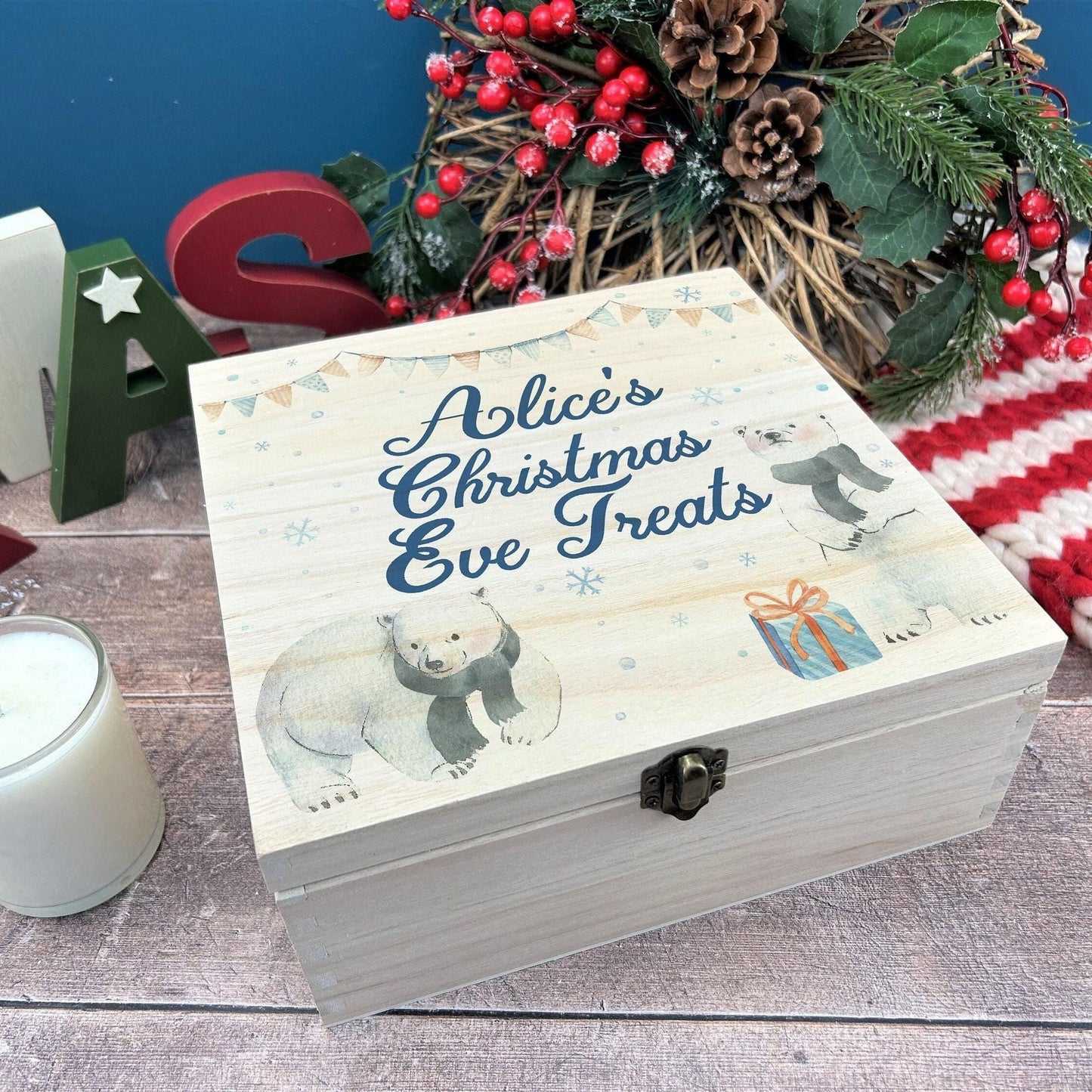 Polar Bear Personalised Christmas Eve Box Xmas Treats