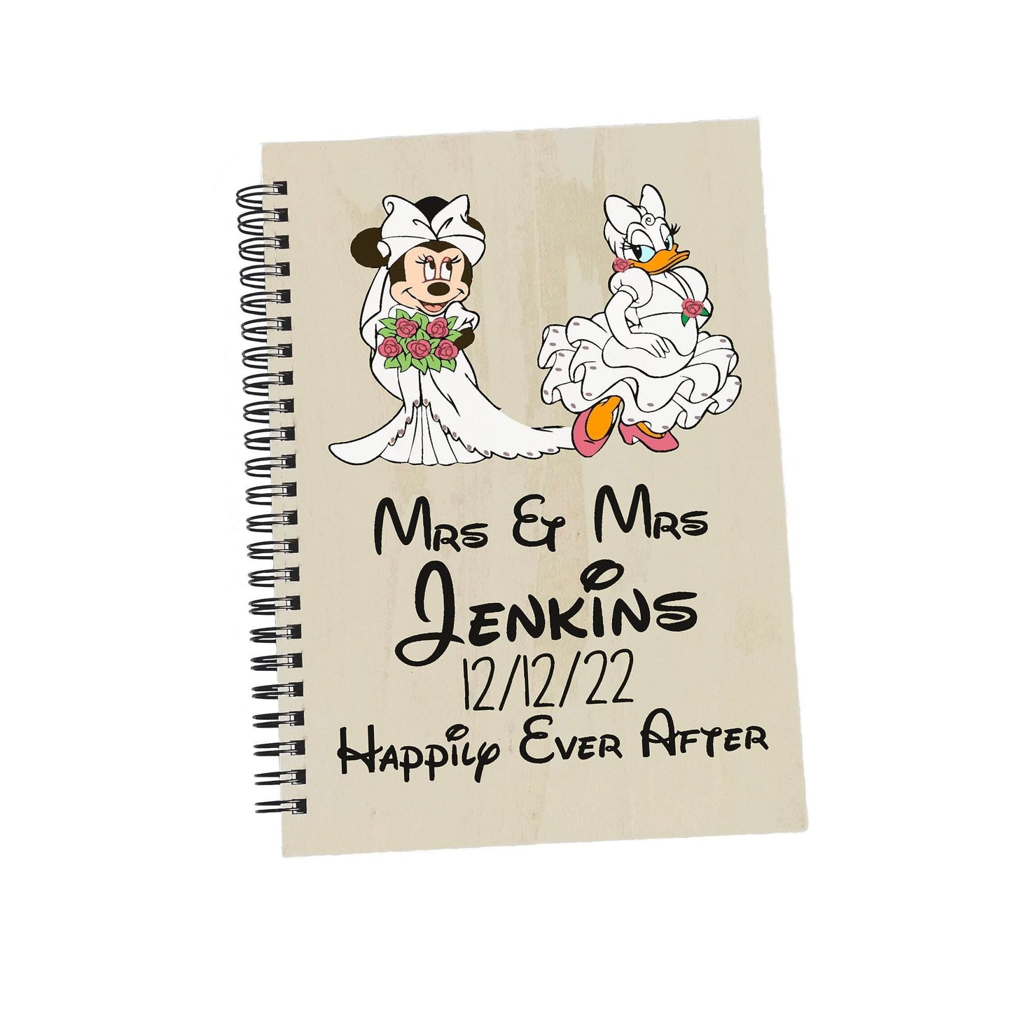 Minnie Mouse Daisy Duck Mrs & Mrs Disney - Personalised Wedding Guest Book