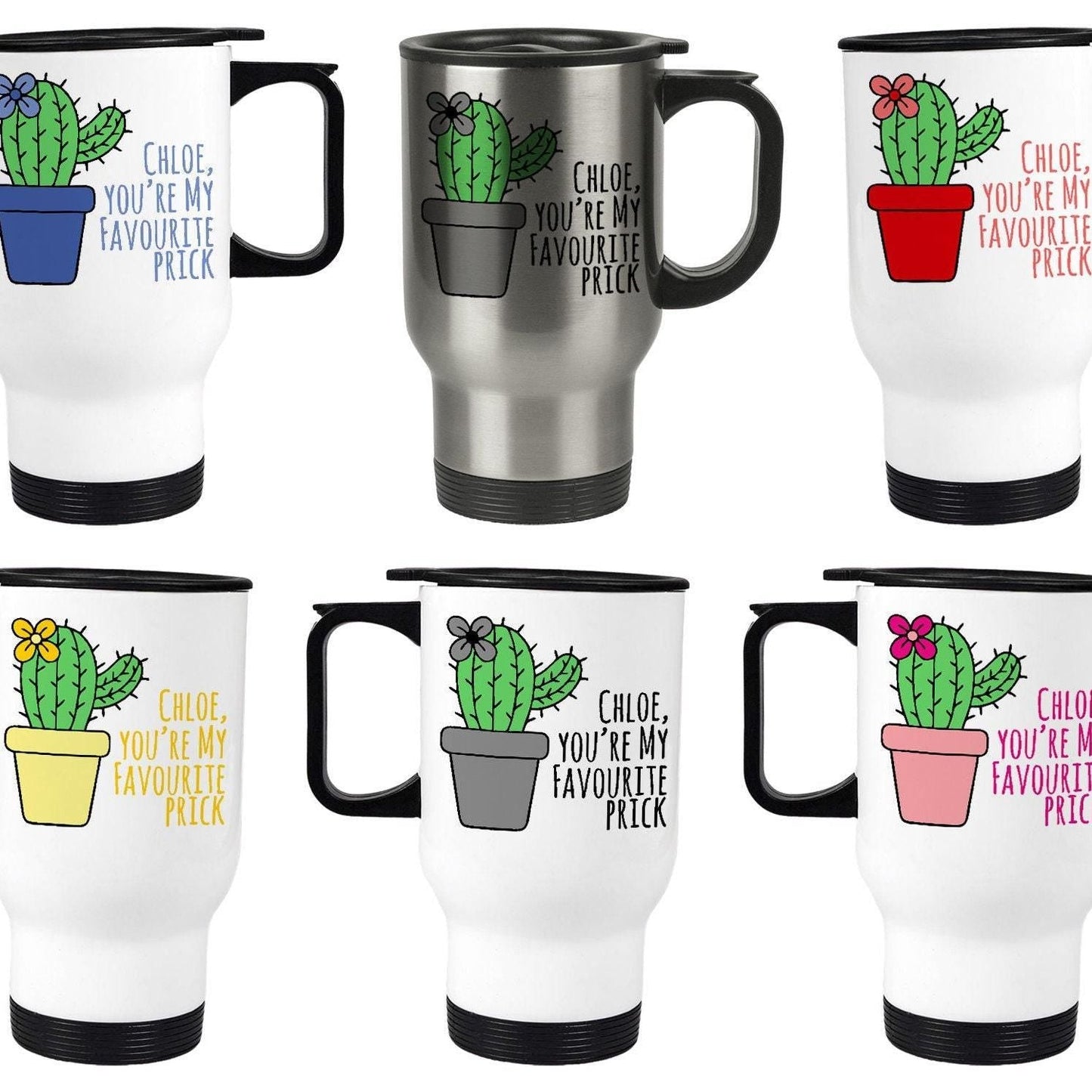 My Favourite Prick Cactus Cacti Funny Personalised Travel Mug Valentine's Day