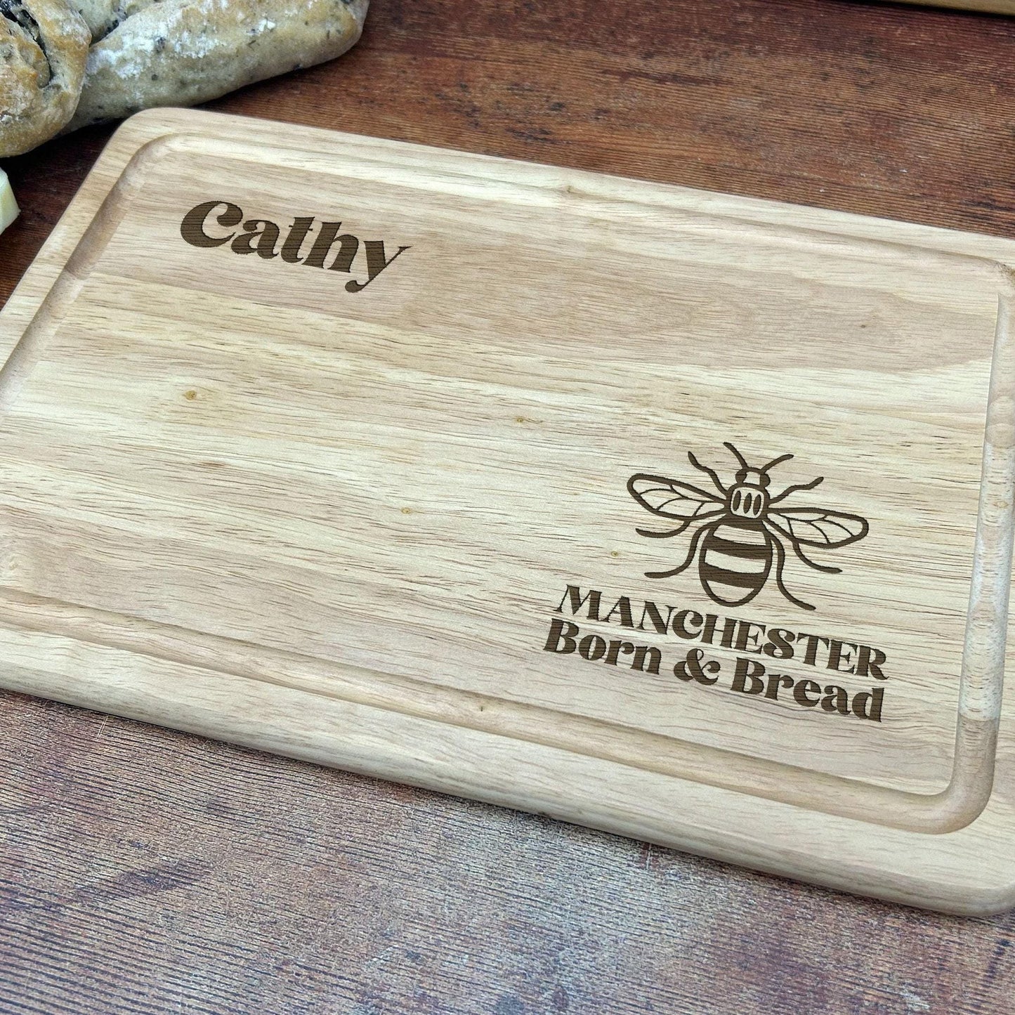 Manchester Born and Bread - Manchester Dialect - Personalised Chopping Board