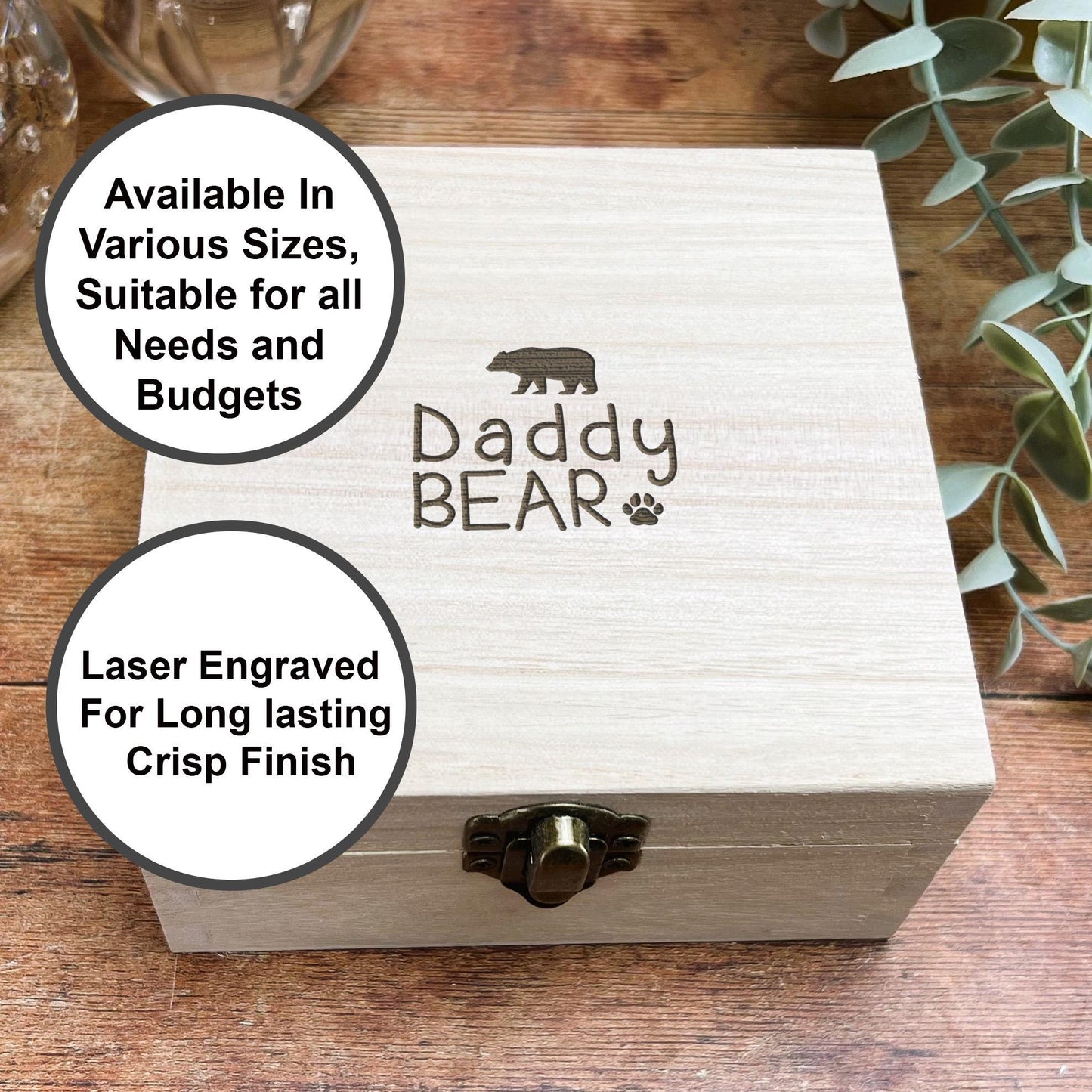 a wooden box that has a label on it