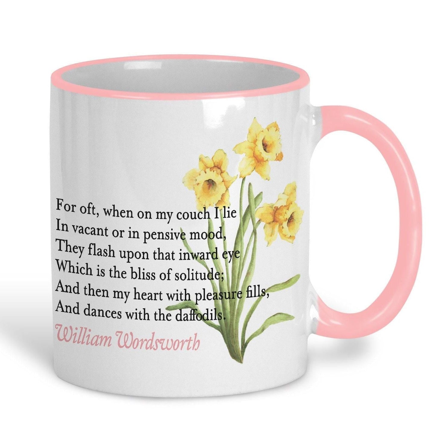 William Wordsworth Daffodils I Wandered Lonely as a Cloud Poetry Quote Mug E