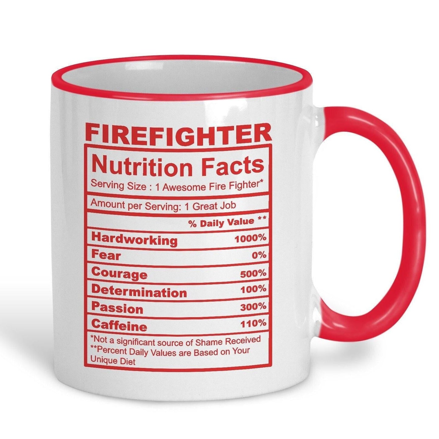 Firefighter Nutrition Facts Ceramic Mug