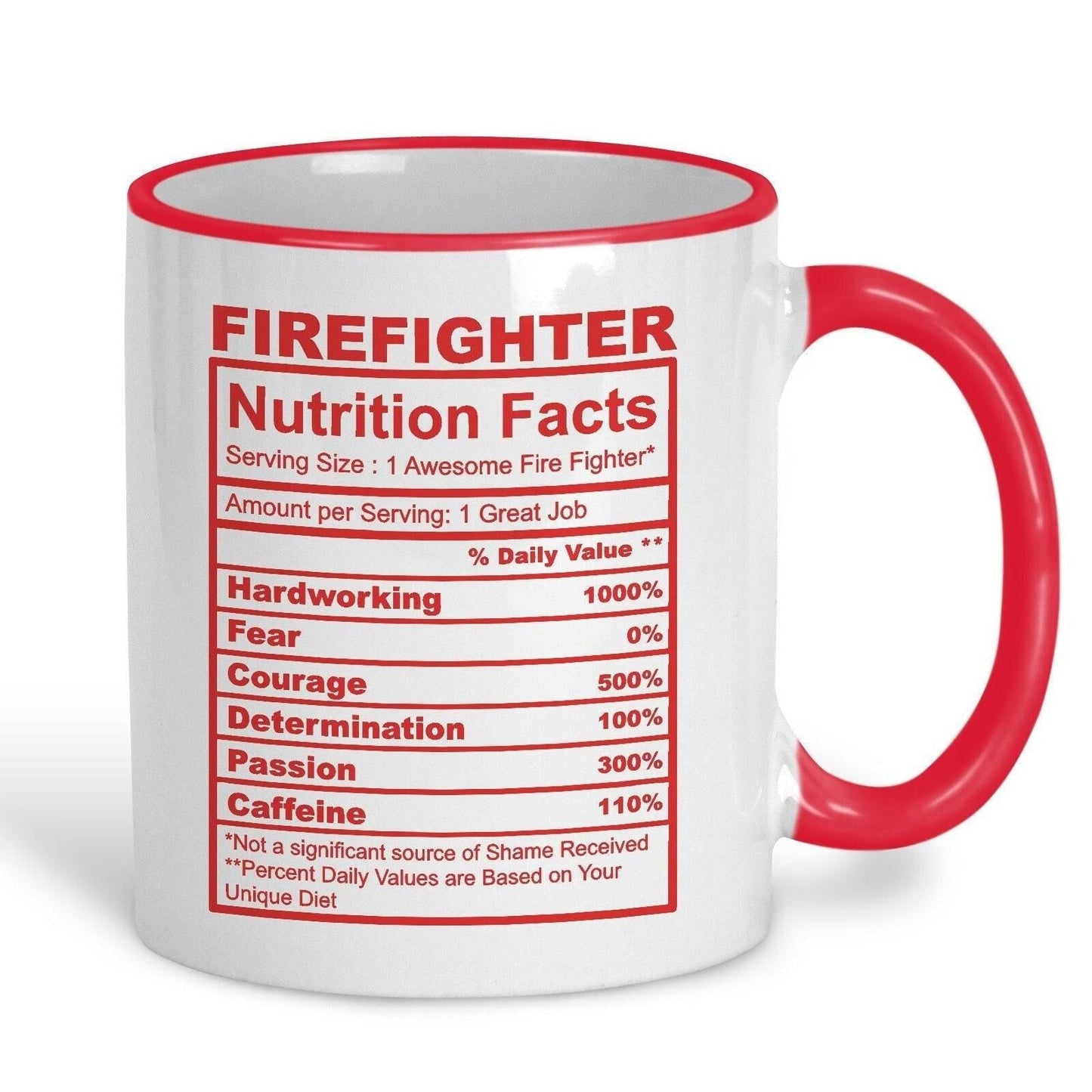 Firefighter Nutrition Facts Ceramic Mug