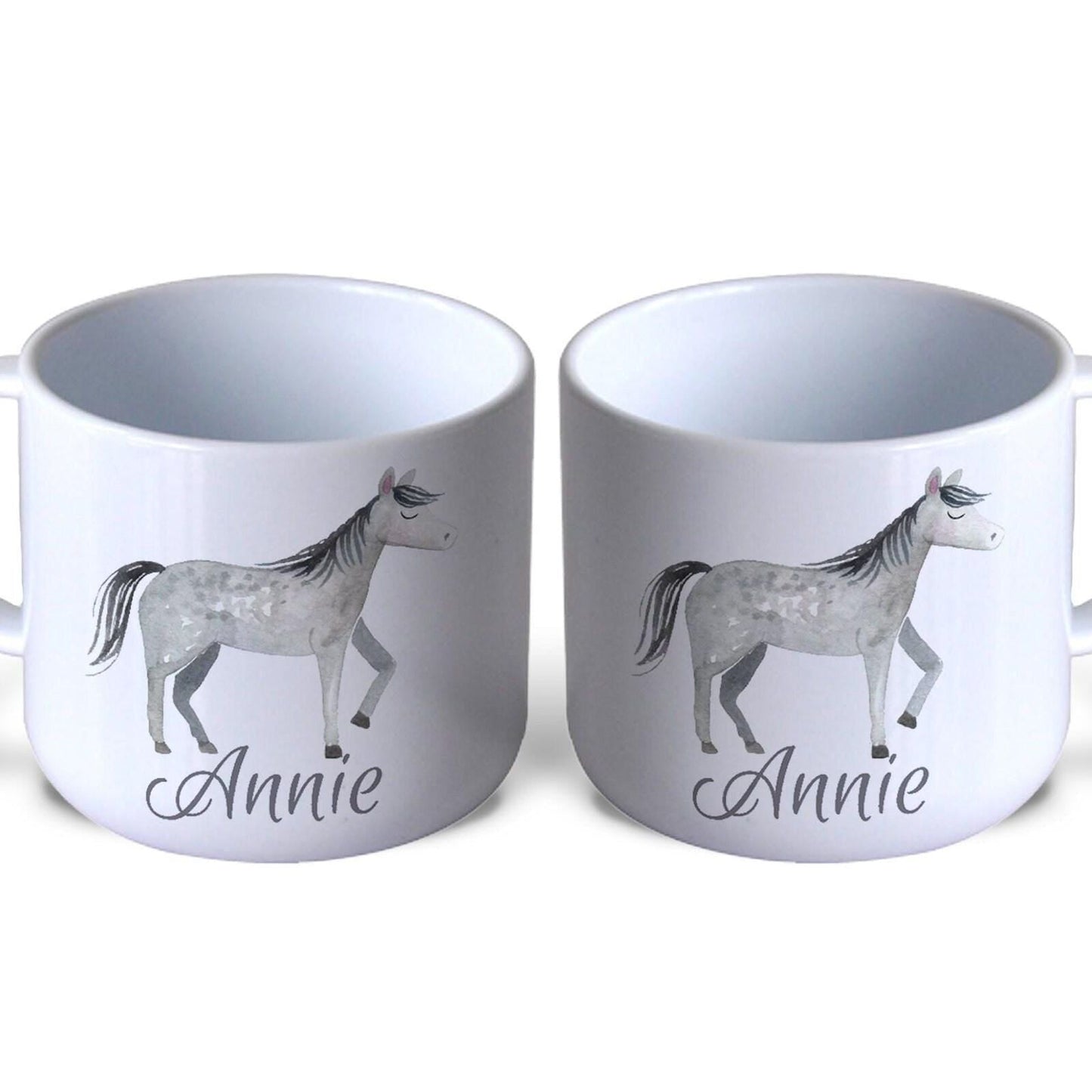 Horse Grey Pony Horseriding Children's Personalised Mug Unbreakable Kids Toddler Child Safe