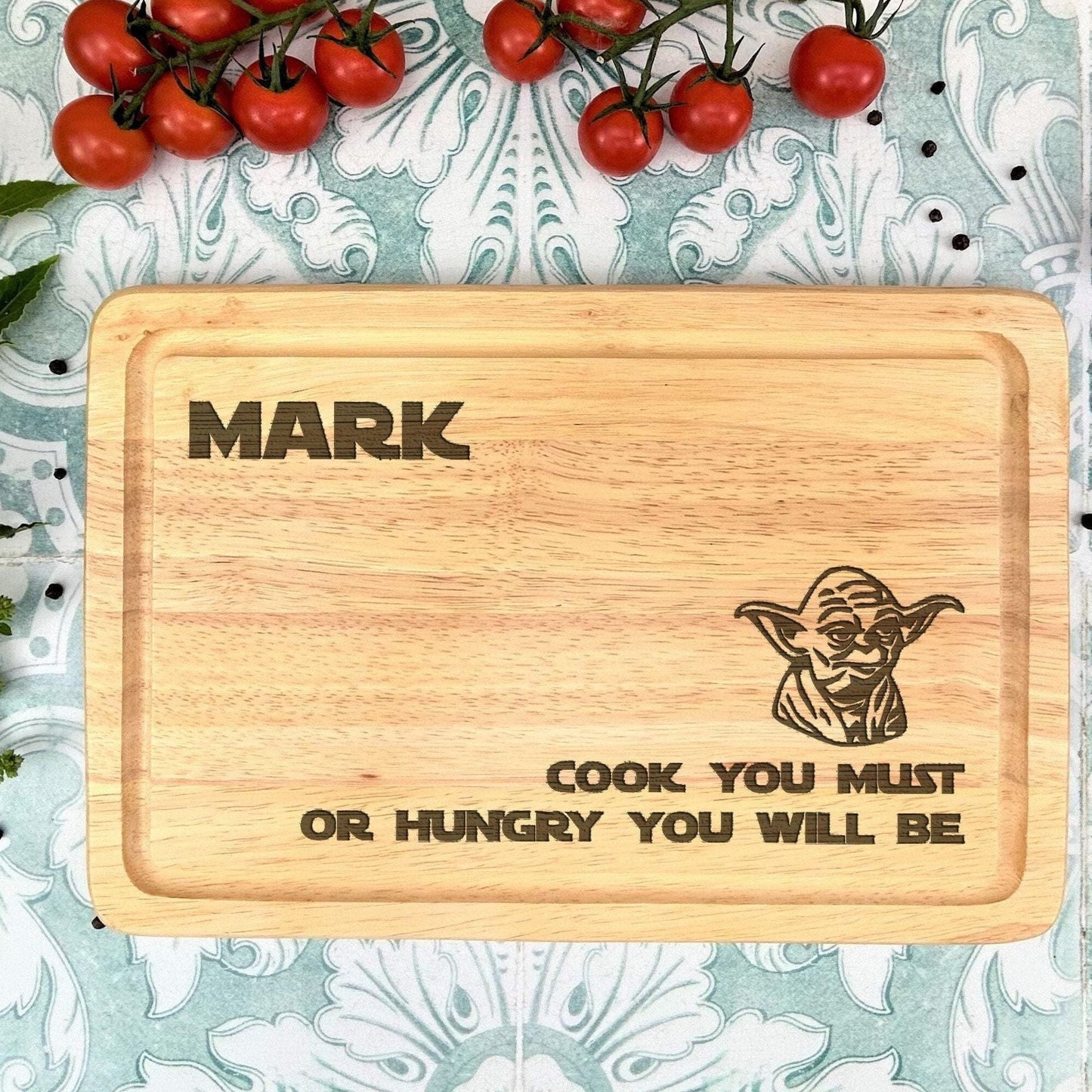Yoda Star Wars "Cook you must" Chopping Board Personalised Gift